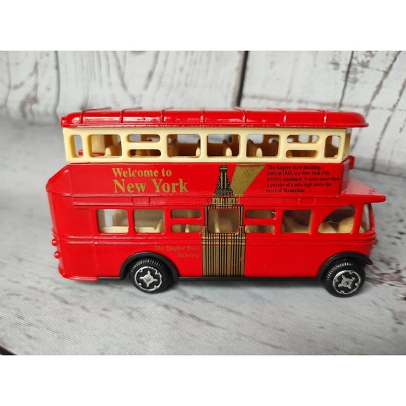 New York Statue of Liberty Double Decker Bus toy model closed top - Picture 3 of 7